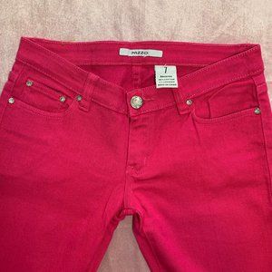 NWOT Pazzo Hot Pink Skinny Jean w/ Crystal Detail